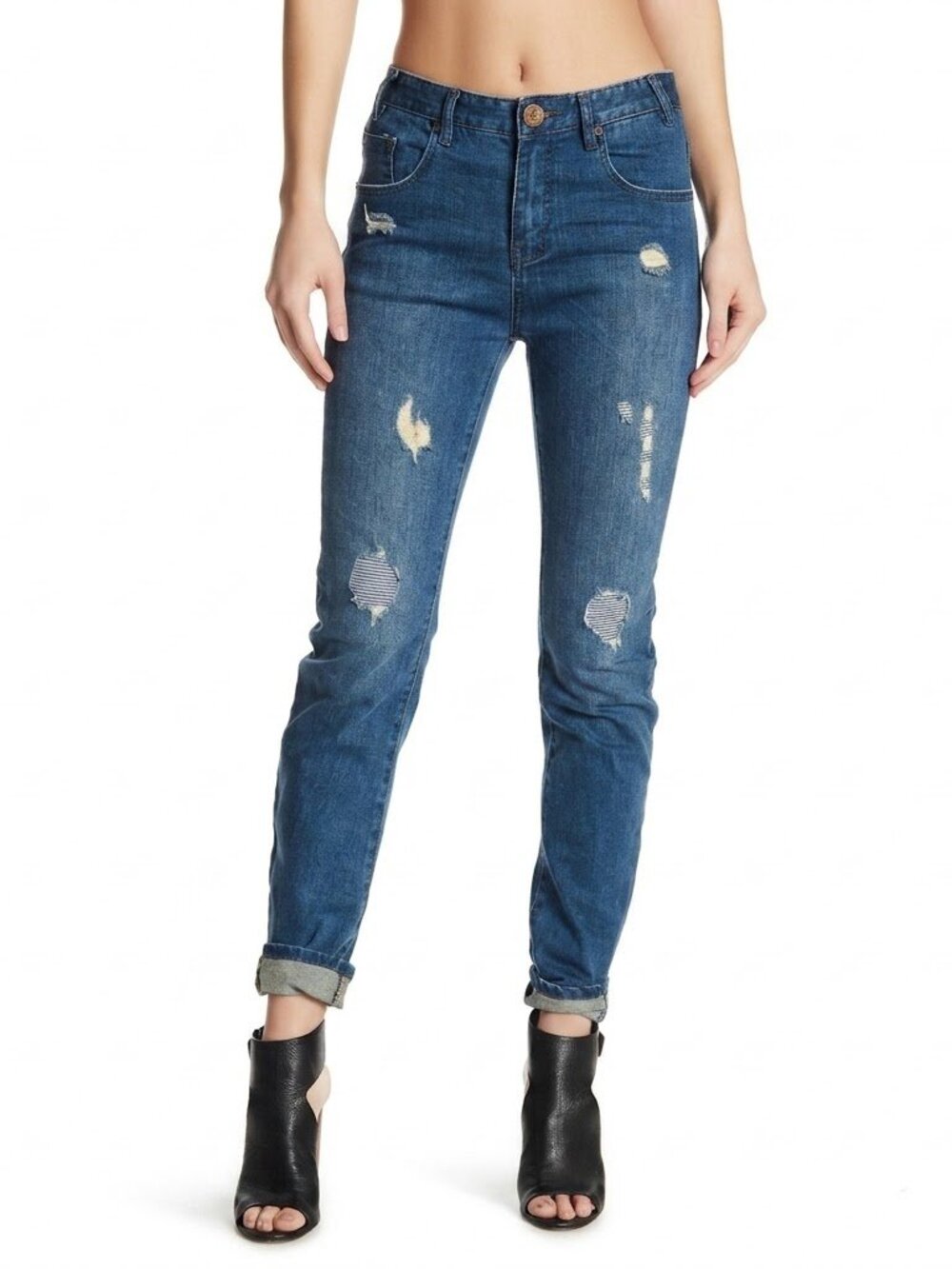 NWT One x One Teaspoon Scallywags in Bleu Sabbath Stretch Skinny Jeans 25